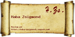 Haba Zsigmond névjegykártya
